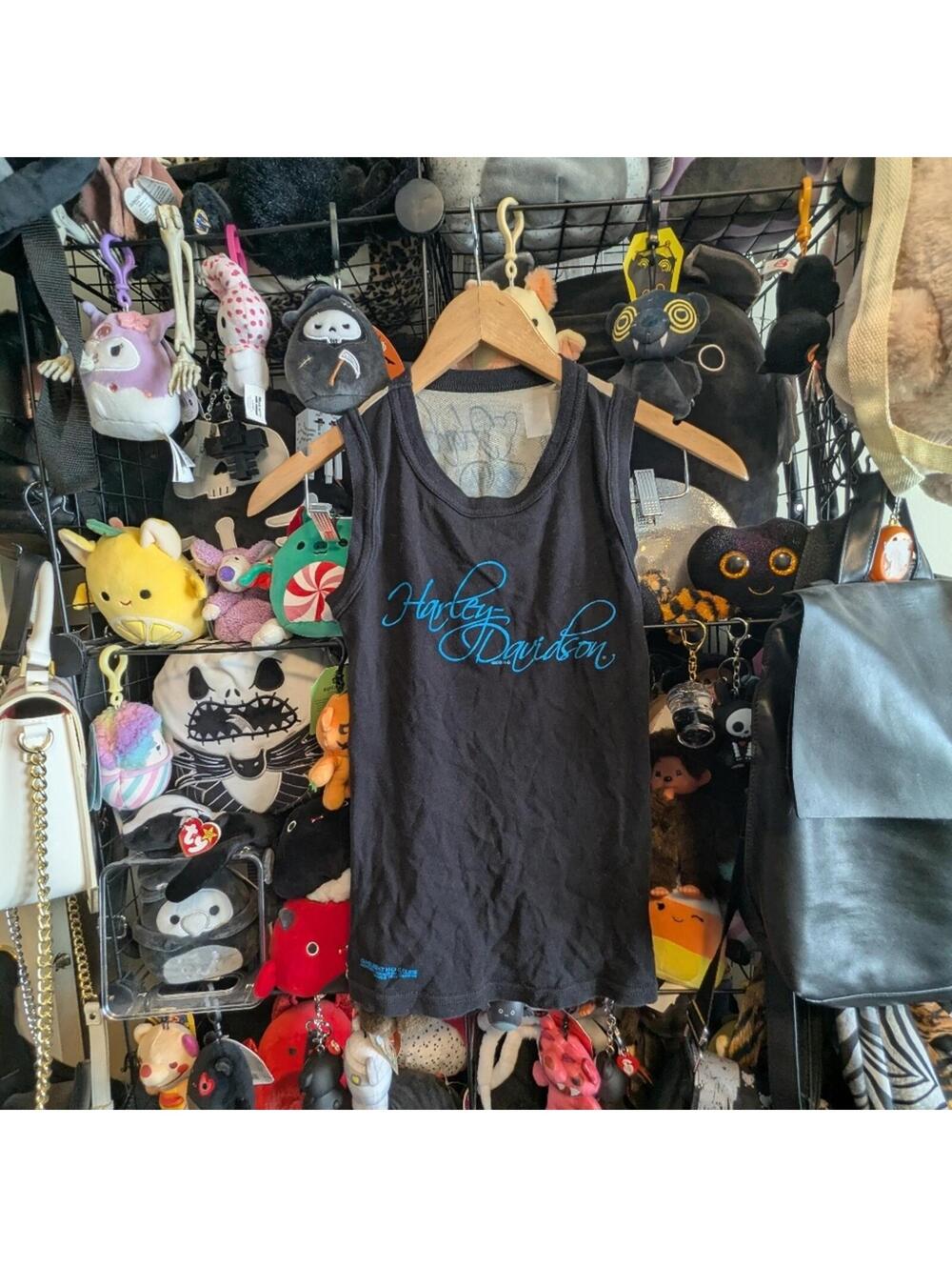 Vintage Y2K Harley-Davidson Sheer Tattoo Back Tank Top